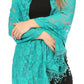 Sakkas Mari Women's Large Lightweight Soft Lace Scarf Wrap Shawl Floral and Fringe