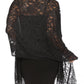 Sakkas Mari Women's Large Lightweight Soft Lace Scarf Wrap Shawl Floral and Fringe