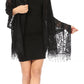 Sakkas Mari Women's Large Lightweight Soft Lace Scarf Wrap Shawl Floral and Fringe