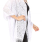 Sakkas Mari Women's Large Lightweight Soft Lace Scarf Wrap Shawl Floral and Fringe