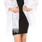 Sakkas Mari Women's Large Lightweight Soft Lace Scarf Wrap Shawl Floral and Fringe