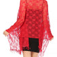 Sakkas Mari Women's Large Lightweight Soft Lace Scarf Wrap Shawl Floral and Fringe