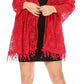 Sakkas Mari Women's Large Lightweight Soft Lace Scarf Wrap Shawl Floral and Fringe