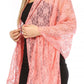 Sakkas Mari Women's Large Lightweight Soft Lace Scarf Wrap Shawl Floral and Fringe