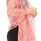 Sakkas Mari Women's Large Lightweight Soft Lace Scarf Wrap Shawl Floral and Fringe