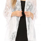 Sakkas Mari Women's Large Lightweight Soft Lace Scarf Wrap Shawl Floral and Fringe