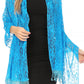 Sakkas Mari Women's Large Lightweight Soft Lace Scarf Wrap Shawl Floral and Fringe