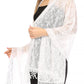 Sakkas Mari Women's Large Lightweight Soft Lace Scarf Wrap Shawl Floral and Fringe