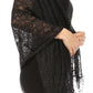 Sakkas Mari Women's Large Lightweight Soft Lace Scarf Wrap Shawl Floral and Fringe