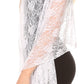 Sakkas Mari Women's Large Lightweight Soft Lace Scarf Wrap Shawl Floral and Fringe