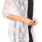 Sakkas Mari Women's Large Lightweight Soft Lace Scarf Wrap Shawl Floral and Fringe