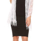 Sakkas Mari Women's Large Lightweight Soft Lace Scarf Wrap Shawl Floral and Fringe