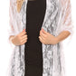 Sakkas Mari Women's Large Lightweight Soft Lace Scarf Wrap Shawl Floral and Fringe