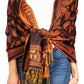 Sakkas Gianna Women's Silky Soft Reversible Floral Woven Pashmina Scarf Shawl Wrap