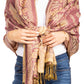 Sakkas Gianna Women's Silky Soft Reversible Floral Woven Pashmina Scarf Shawl Wrap