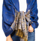 Sakkas Gianna Women's Silky Soft Reversible Floral Woven Pashmina Scarf Shawl Wrap