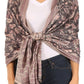 Sakkas Gianna Women's Silky Soft Reversible Floral Woven Pashmina Scarf Shawl Wrap