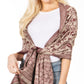 Sakkas Gianna Women's Silky Soft Reversible Floral Woven Pashmina Scarf Shawl Wrap