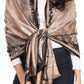 Sakkas Serina Women's Silky Soft Reversible Floral Woven Pashmina Scarf Shawl Wrap