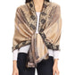 Sakkas Matilde Women's Peacock Floral Light and Soft Reversible Scarf Shawl Wrap