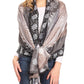 Sakkas Matilde Women's Peacock Floral Light and Soft Reversible Scarf Shawl Wrap