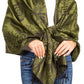 Sakkas Damari Women's Silky Soft Reversible Border Woven Pashmina Scarf Shawl Wrap