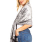 Sakkas Damari Women's Silky Soft Reversible Border Woven Pashmina Scarf Shawl Wrap
