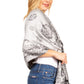 Sakkas Damari Women's Silky Soft Reversible Border Woven Pashmina Scarf Shawl Wrap