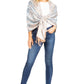 Sakkas Damari Women's Silky Soft Reversible Border Woven Pashmina Scarf Shawl Wrap