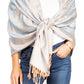 Sakkas Damari Women's Silky Soft Reversible Border Woven Pashmina Scarf Shawl Wrap