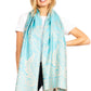 Sakkas Damari Women's Silky Soft Reversible Border Woven Pashmina Scarf Shawl Wrap