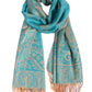 Sakkas Damari Women's Silky Soft Reversible Border Woven Pashmina Scarf Shawl Wrap