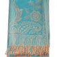 Sakkas Damari Women's Silky Soft Reversible Border Woven Pashmina Scarf Shawl Wrap