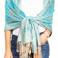 Sakkas Damari Women's Silky Soft Reversible Border Woven Pashmina Scarf Shawl Wrap