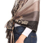 Sakkas Damari Women's Silky Soft Reversible Border Woven Pashmina Scarf Shawl Wrap