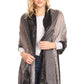 Sakkas Damari Women's Silky Soft Reversible Border Woven Pashmina Scarf Shawl Wrap