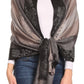 Sakkas Damari Women's Silky Soft Reversible Border Woven Pashmina Scarf Shawl Wrap
