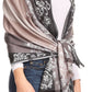 Sakkas Damari Women's Silky Soft Reversible Border Woven Pashmina Scarf Shawl Wrap