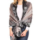 Sakkas Damari Women's Silky Soft Reversible Border Woven Pashmina Scarf Shawl Wrap