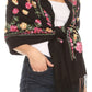 Sakkas Ginata Women's Large Casual Super Soft Embroidery Scarf Shawl Wrap Stole