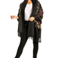 Sakkas Ginata Women's Large Casual Super Soft Embroidery Scarf Shawl Wrap Stole