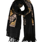 Sakkas Ginata Women's Large Casual Super Soft Embroidery Scarf Shawl Wrap Stole