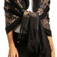Sakkas Ginata Women's Large Casual Super Soft Embroidery Scarf Shawl Wrap Stole