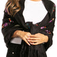 Sakkas Ginata Women's Large Casual Super Soft Embroidery Scarf Shawl Wrap Stole