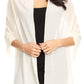 Sakkas Naomi Women Soft Sheer Embellished Chiffon Bridal Wedding Scarf Shawl Wrap