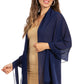 Sakkas Jona Women Soft Sheer Chiffon Bridal Wedding Evening Scarf Shawl Wrap Stole