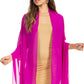 Sakkas Jona Women Soft Sheer Chiffon Bridal Wedding Evening Scarf Shawl Wrap Stole