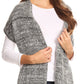 Sakkas Theo Unisex Warm Winter Heather and stripes Knit Hat & Scarf Set