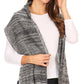 Sakkas Theo Unisex Warm Winter Heather and stripes Knit Hat & Scarf Set