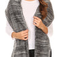 Sakkas Theo Unisex Warm Winter Heather and stripes Knit Hat & Scarf Set